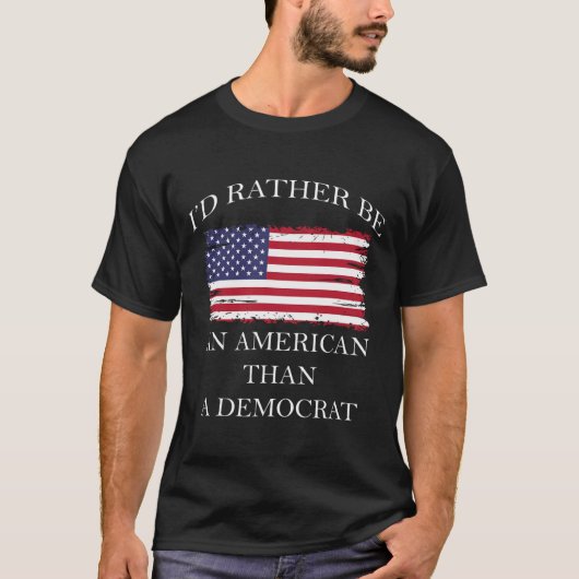 反自由主義者 リベラルよりアメリカ人でありたい トランプ Tシャツ (正面)