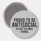 反誇りを持った社会的に内向的でおもしろいある マグネット (正面/裏面)