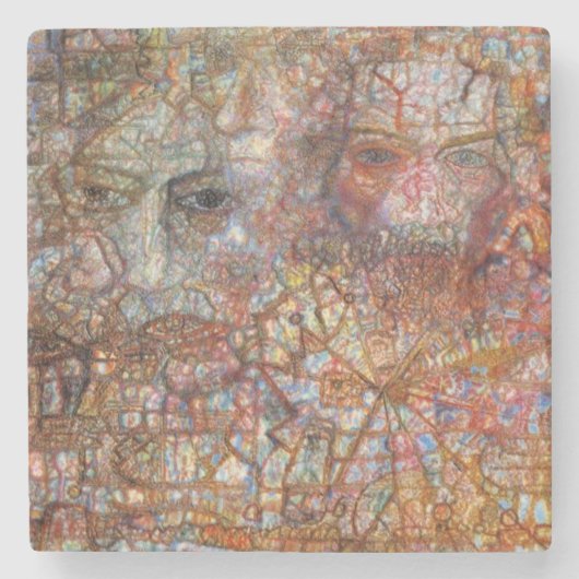 反論：二つの顔（Pavel Filonov著） ストーンコースター (正面)