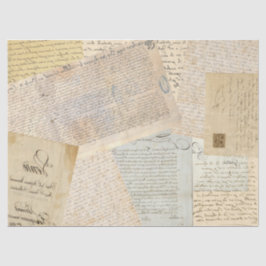 反転したフランスの手書き 薄葉紙