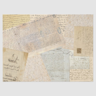 反転したフランスの手書き 薄葉紙