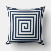 反転するネイビーとホワイトジオメトリック無地のス反転 クッション (正面)