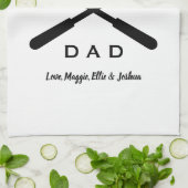 反転素晴らしパパ |ギフトパパメンズ |名前をカスタムする キッチンタオル (折り畳み)
