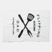 反転素晴らしパパ |ギフトパパメンズ |名前をカスタムする キッチンタオル (横)