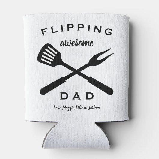 反転素晴らしパパ |ギフトパパメンズ |名前をカスタムする 缶クーラー (裏面)