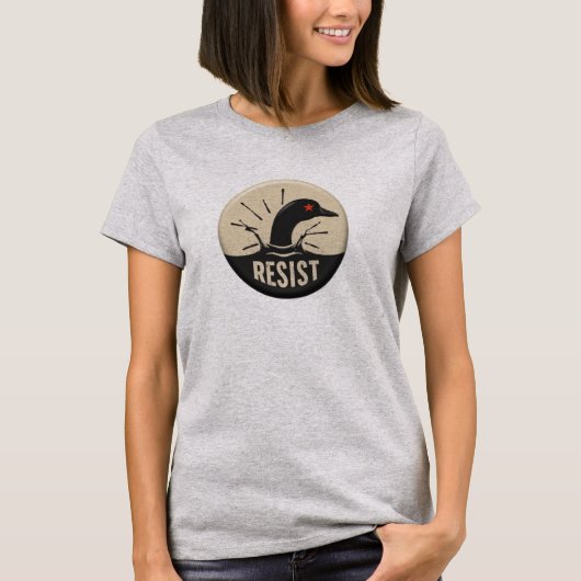 反逆のアホウドリ 頭からダイブ - レジスト バッジ Tシャツ (正面)