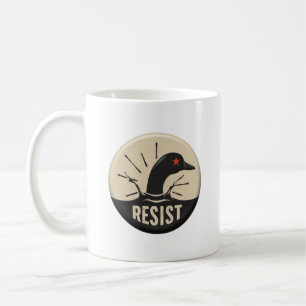 反逆のアホウドリ 頭からダイブ – RESIST バッジ コーヒーマグカップ