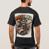 反逆のリズム:ロックンロール・スカルギタランティー Tシャツ (裏面)