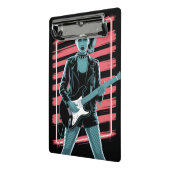 反逆のロックスター: レザーの女性ギタリスト ミニクリップボード (アングル2)