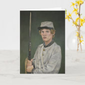 反逆の兵士の内戦のポートレートの芸術の挨拶状 カード (黄色い花)