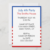 反逆の日 無礼な植民地人 7月4日ユーモア 招待状 (裏面)