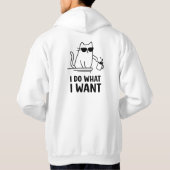 反逆の猫 - 物をひっくり返すクールな子猫 パーカ (裏面)