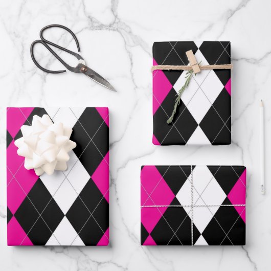 反逆アーガイル ラッピングペーパーシート (正面)