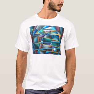反逆的な月(多彩な立体派) Tシャツ