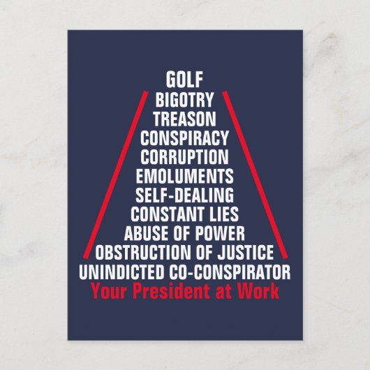 反逆結託汚職妨害トランプ8月 ポストカード (正面)