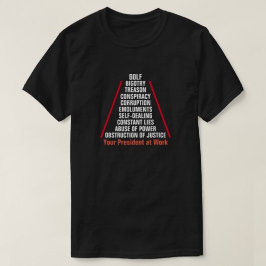 反逆結託汚職妨害トランプ Tシャツ (デザイン正面)