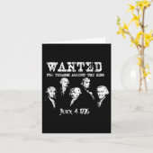 反逆者として指名手配されている建国父たち1776年独立記念日 カード (黄色い花)