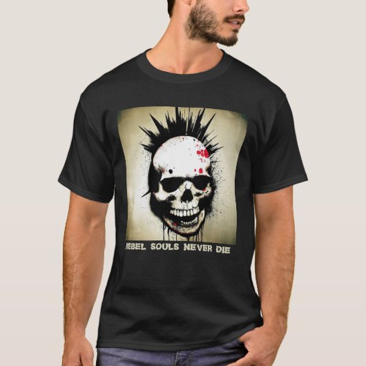「反逆者の魂は決して死なない」 Tシャツ (正面)