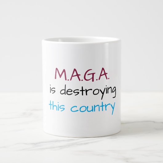 反MAGAメッセージ ジャンボコーヒーマグカップ (正面)