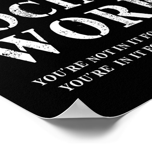 収入のための仕事ではない社会的仕事 ポスター (角)