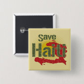 収益はすべて赤十字に移動-ハイチ救へ 缶バッジ (正面&裏面)