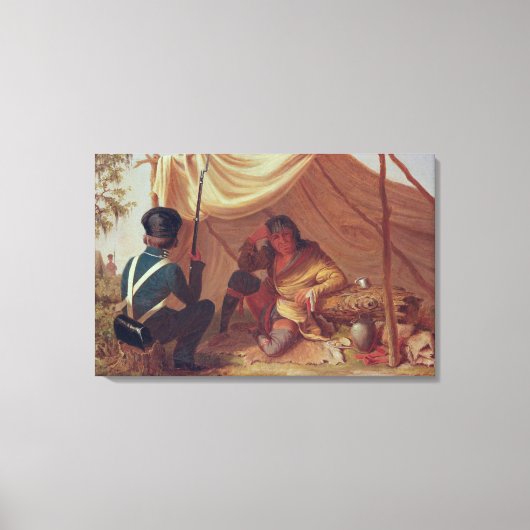 収監中のオセオラ， c.1837 キャンバスプリント (正面)
