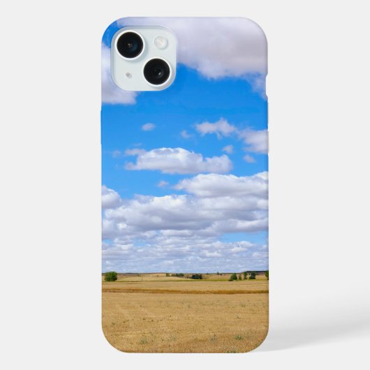 収穫された小麦の畑  iPhoneケース (裏面)