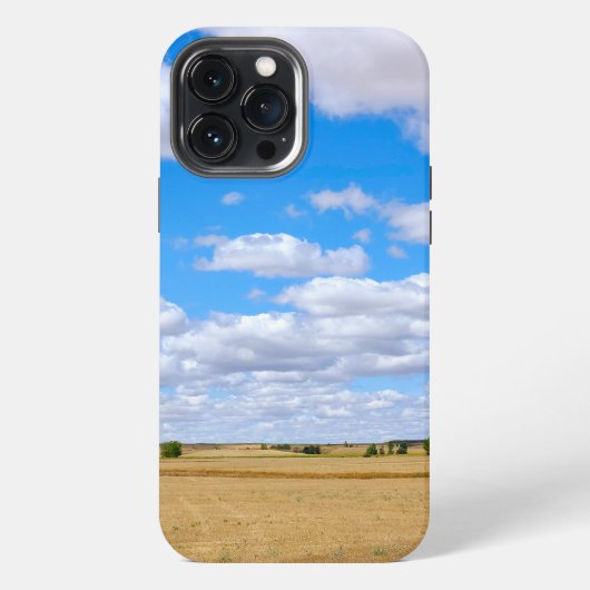 収穫された小麦の畑  iPhoneケース (裏面)