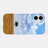 収穫された小麦畑の木 iPhone 16ケース (裏面横)