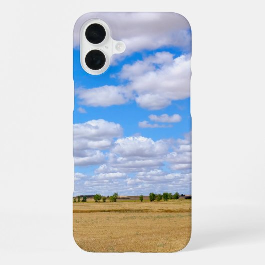 収穫された小麦畑 iPhoneケース (裏面)