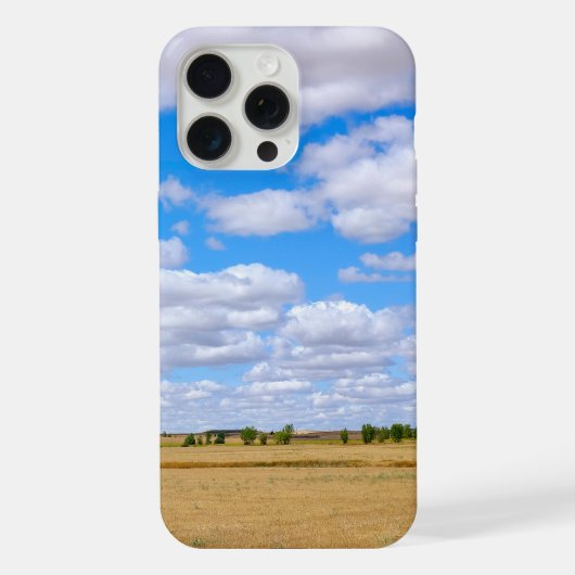収穫された小麦畑 iPhoneケース (裏面)