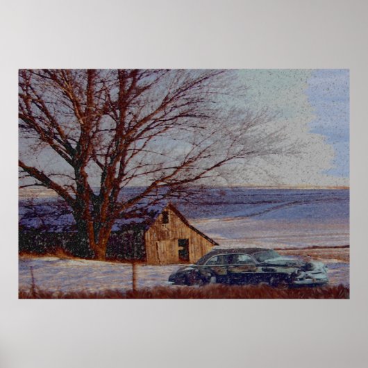 収穫された畑 ポスター (正面)