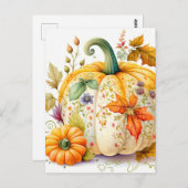 収穫したての秋カボチャ ポストカード (正面/裏面)