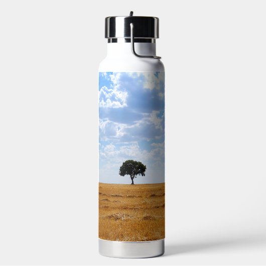 収穫した小麦畑の木 ウォーターボトル (左面)