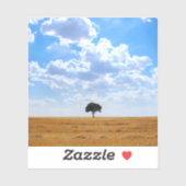 収穫した小麦畑の木 シール (シート)