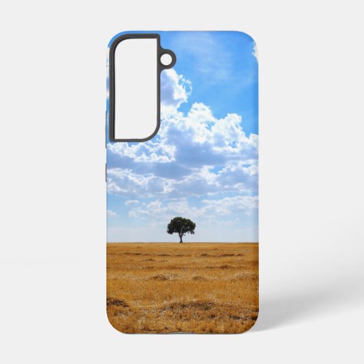 収穫した小麦畑の木 SAMSUNG GALAXYケース (裏面)