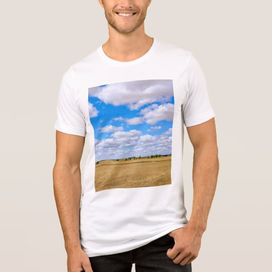 収穫した小麦畑 トライブレンドＴシャツ (正面)