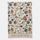 収穫と角感謝のクリーム賛美感謝 キッチンタオル (縦)
