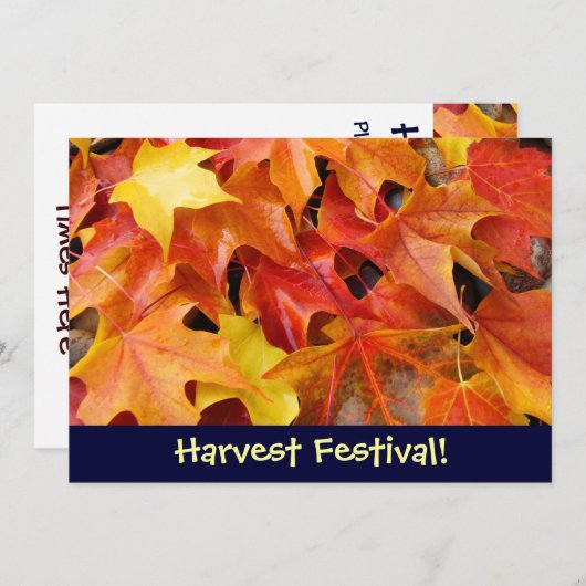 収穫のフェスティバル! 招待状のイベントの発表 案内状 (正面/裏面)