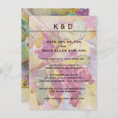 収穫のブドウ園のワイナリーの結婚式かイベント 招待状 (正面/裏面)