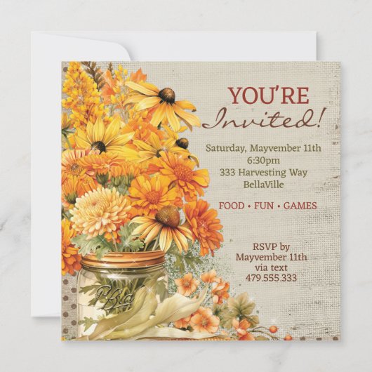 収穫の収集 招待状 (裏面)