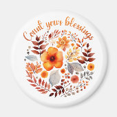 収穫の季節の花輪 Count Your Blessings マグネット (正面)