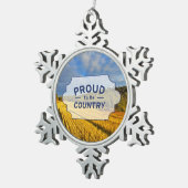 収穫の後の小麦畑 スノーフレークピューターオーナメント (右)