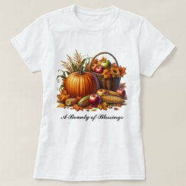 収穫の恵みに感謝 秋の豊かさ レディース Tシャツ