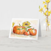 収穫の時期の水彩グリーティングカード カード (黄色い花)