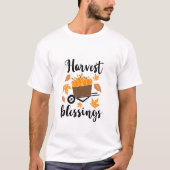 収穫の祝福のタイポグラフィー Tシャツ (正面)