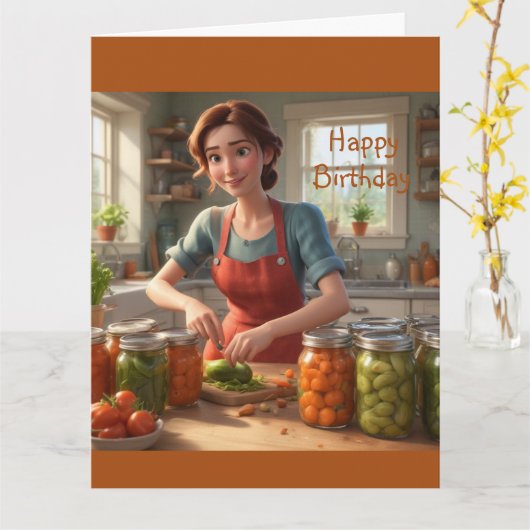 収穫の缶詰 カード (黄色い花)