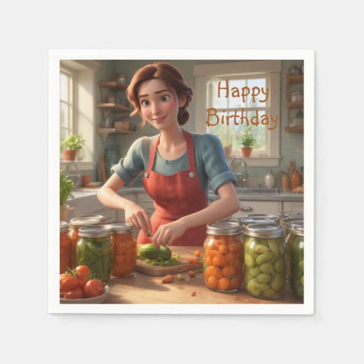 収穫の缶詰 スタンダードカクテルナプキン (正面)