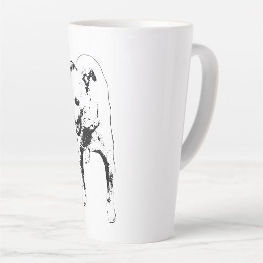 収穫の輝きの中で眠たそうなヨーン カフェラテマグ (右アングル)