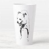 収穫の輝きの中で眠たそうなヨーン カフェラテマグ (正面)